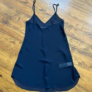 Rebecca Taylor Y2K Midnight Blue Navy Sheer‎ Babydoll Slip Camisole Top size 0